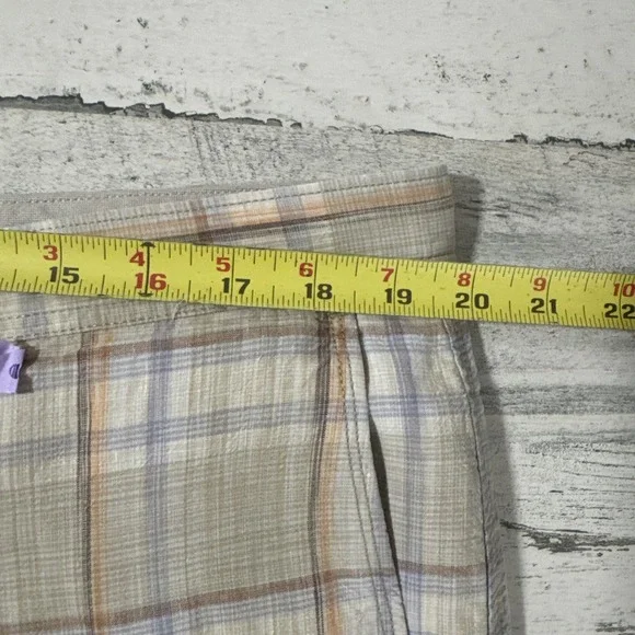 Tommy Bahama Silk Linen Shorts Mens 38 Tan Beige Plaid 10" Inseam - Picture 14 of 15